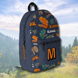 Mochila Impresa Dinosaur Backpack for Boys with Name Print