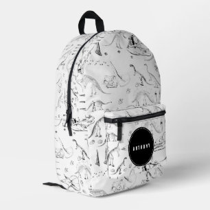 Mochila Impresa Dinosaur Fossil Bones Custom Name School