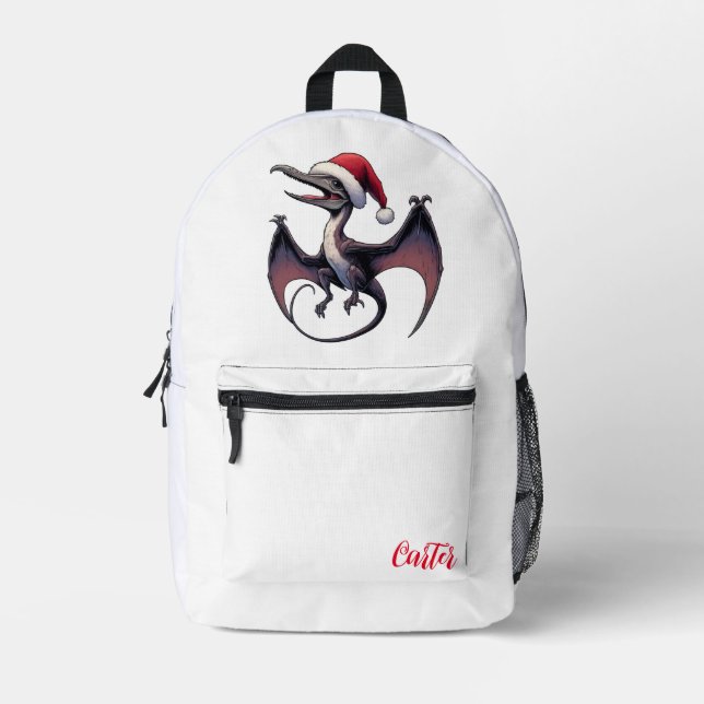 Mochila Impresa Dinosaurio de Navidades curos (Anverso)