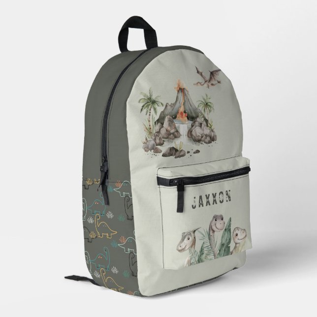 Mochila Impresa Dinosaurio del niño personalizado (Esquina izquierda trasera)