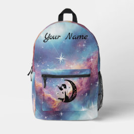 Mochila Impresa Diosa Lunar Celestial / Estética de Galaxia y Estr