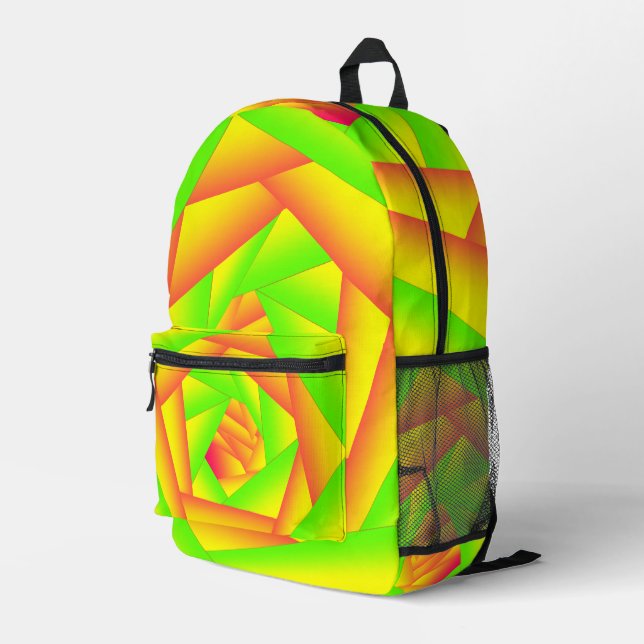 Mochila Impresa Diseño abstracto de ómbre amarillo del Naranja ver (Esquina derecha trasera )