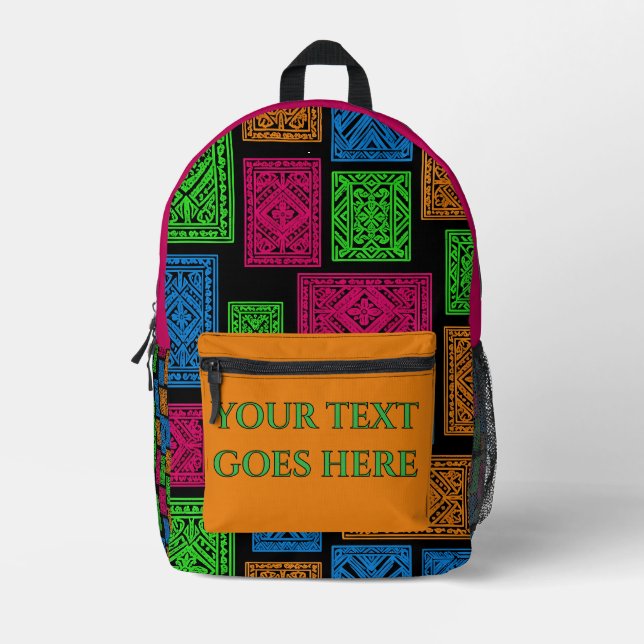 Mochila Impresa Diseño abstracto geométrico personalizado personal (Anverso)