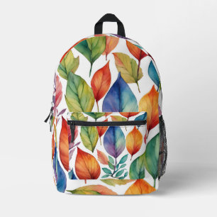 Mochila Impresa Diseño artístico de las hojas coloridas