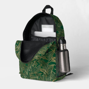 Mochila Impresa Diseño botánico de la planta de follaje de oro ver