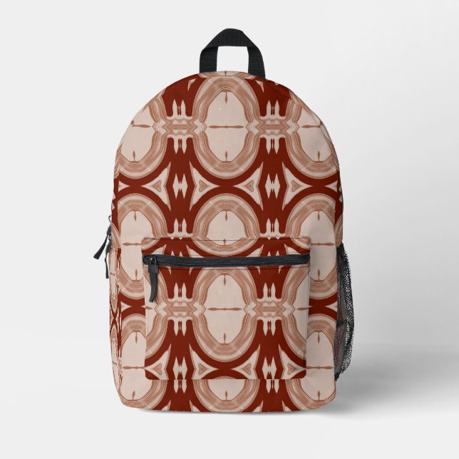 Mochila Impresa Diseño clásico moderno de color marrón (Anverso)