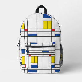 Mochila Impresa Diseño de arte moderno Mondrian II Minimalista De