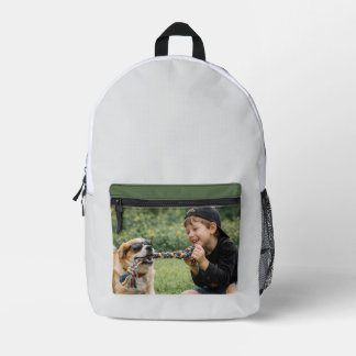 Mochila Impresa Diseño de aventura de foto de perro editable