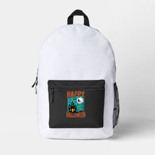 Mochila Impresa Diseño de Bruja de Casa Embrujada Feliz Halloween