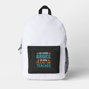 Mochila Impresa Diseño de bruja de Halloween para maestro a tiempo