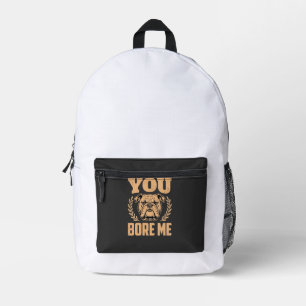 Mochila Impresa Diseño de Bulldog divertido que me aburre