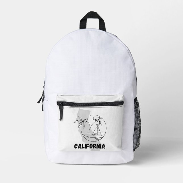Mochila Impresa Diseño de CALIFORNIA USA (Anverso)