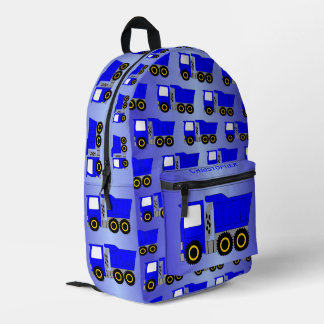 Mochila Impresa Diseño de camiones azules personalizado