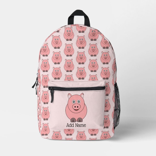 Mochila Impresa Diseño de cerdos personalizado (Anverso)