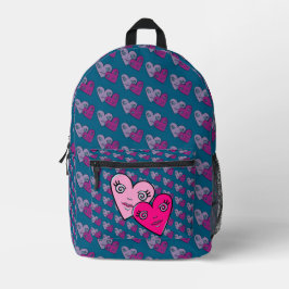 Mochila Impresa Diseño de corazones