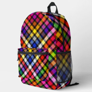 Mochila Impresa Diseño de Cuadro Escocés de Cuadros de Twill Color