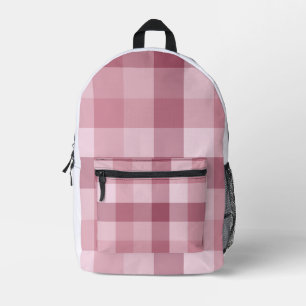 Mochila Impresa Diseño de cuadros escoceses de gingham rosa