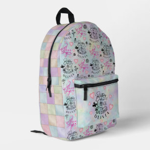 Mochila Impresa Diseño de cumpleaños de hija en colores pastel