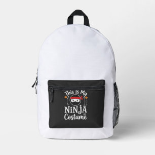 Mochila Impresa Diseño de disfraz de ninja divertido para Hallowee