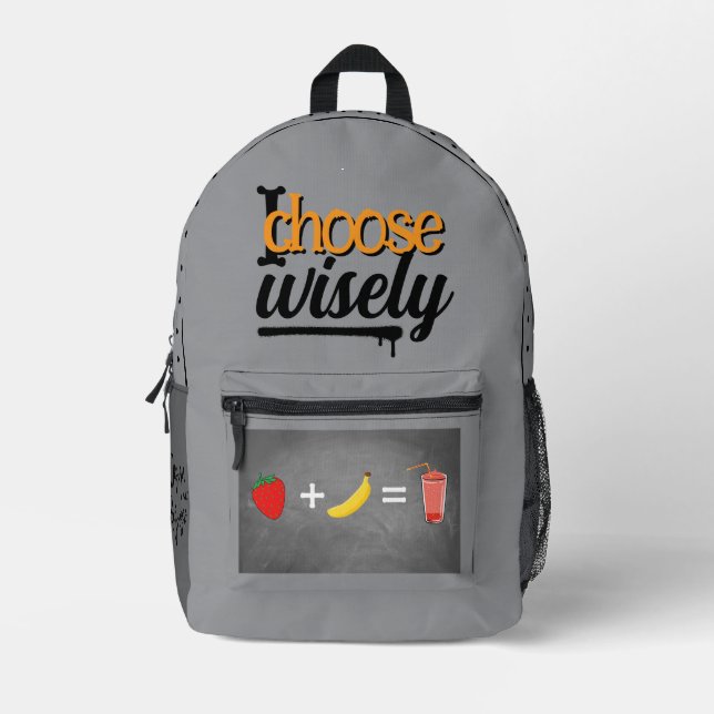 Mochila Impresa diseño de estilo de vida saludable (Anverso)