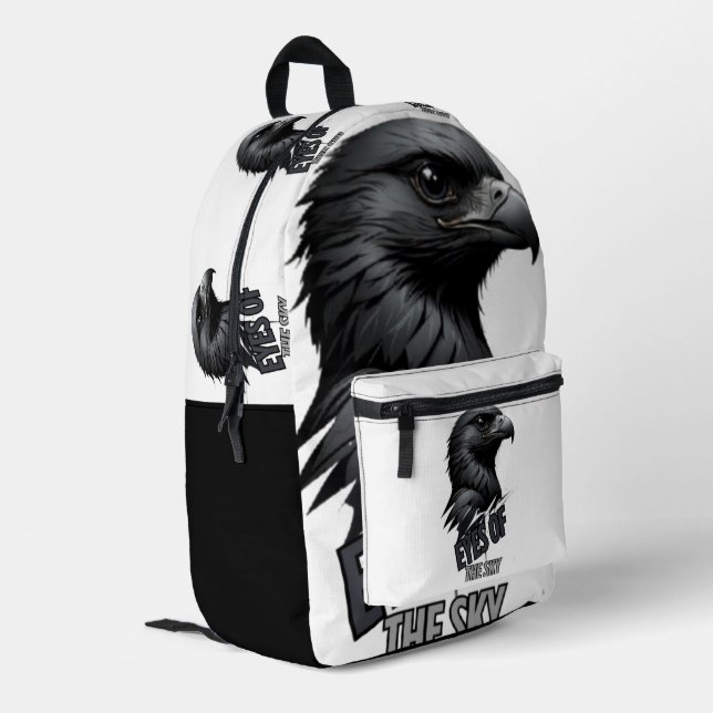 Mochila Impresa Diseño de foco de águila de tono ash (Esquina izquierda trasera)