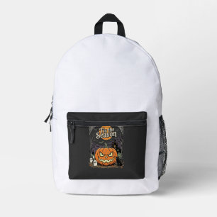 Mochila Impresa Diseño de gato de calabaza de la temporada de Hall