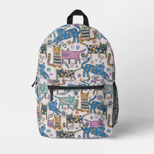 Mochila Impresa Diseño de gato retro