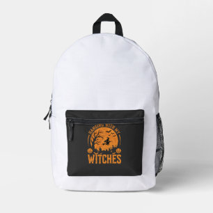 Mochila Impresa Diseño de Halloween Colgando Con Mis Brujas (3)