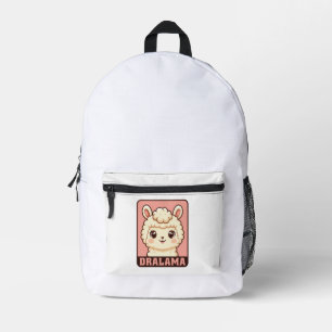 Mochila Impresa Diseño de ilustración de llama adorable