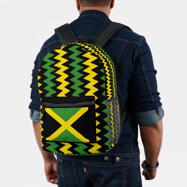 Mochila Impresa Diseño de la bandera jamaiquina Zig Zag (Insitu (Modelo))