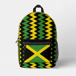 Mochila Impresa Diseño de la bandera jamaiquina Zig Zag