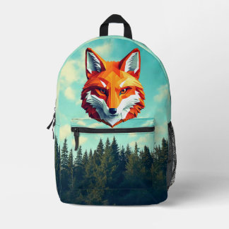 Mochila Impresa Diseño de la Naturaleza con Fox Roja