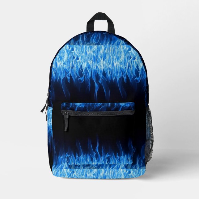 Mochila Impresa Diseño de las llamas azules (Anverso)
