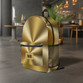 Mochila Impresa Diseño de lentejuelas metálicas doradas de lujo