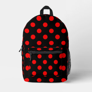 Mochila Impresa Diseño de lunares rojos negros