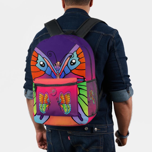 Mochila Impresa Diseño de mariposa colorida (Insitu (Modelo))