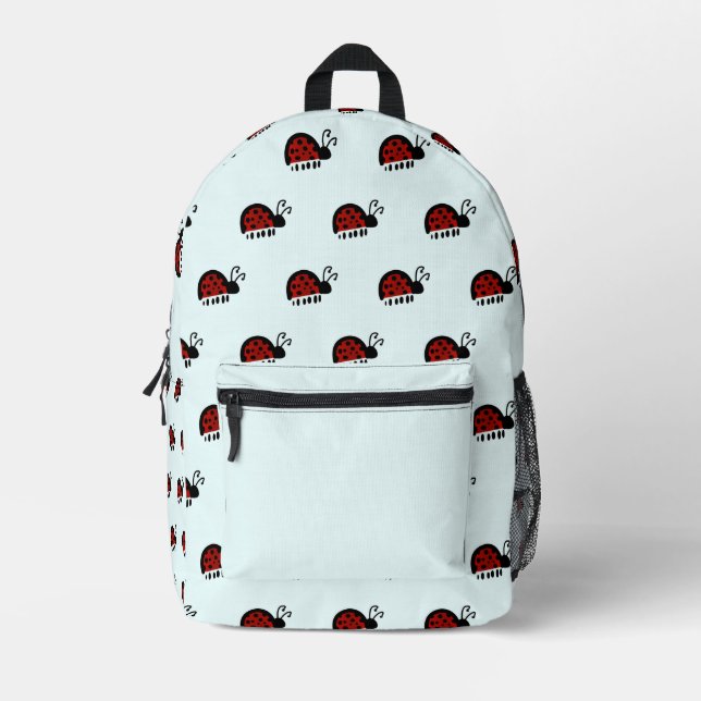 Mochila Impresa diseño de mariquita (Anverso)