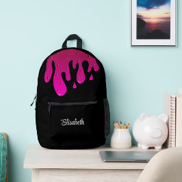 Mochila Impresa Diseño de niños lindo con brillo de fresa goteando