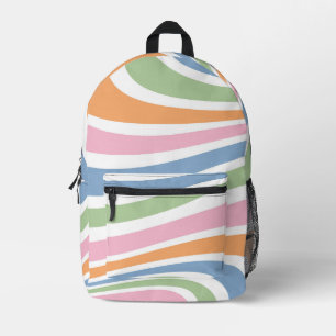 Mochila Impresa Diseño de ondas retro