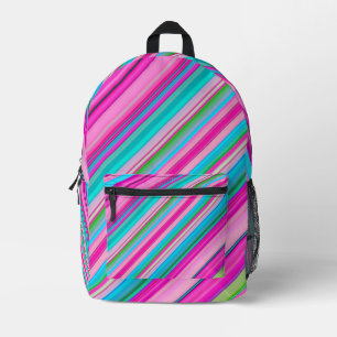 Mochila Impresa Diseño de patrón de franja de arcoíris vibrante