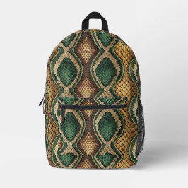 Mochila Impresa Diseño de patrón de piel de serpiente con diamante