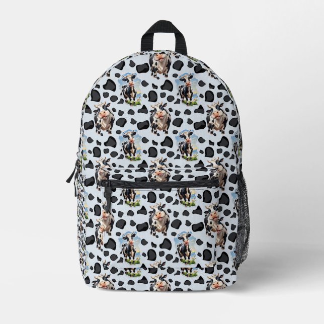 Mochila Impresa Diseño de patrones de animales de vaca (Anverso)