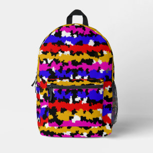 Mochila Impresa Diseño de patrones fractales de abstracción urbana