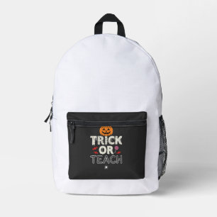Mochila Impresa Diseño de profesor de Halloween Truco o Enseña (2)