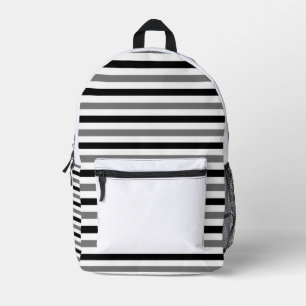 Mochila Impresa Diseño de rayas blancas y negras Ahs