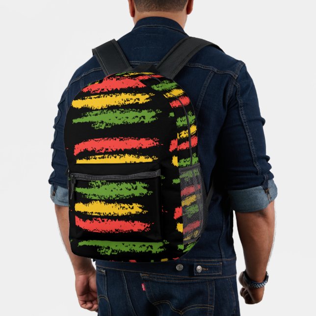 Mochila Impresa Diseño De Rayas Rastas Rosas Y Rugadas (Insitu (Modelo))