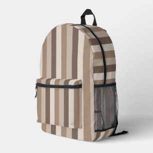 Mochila Impresa Diseño de rayas tonos tierra neutros