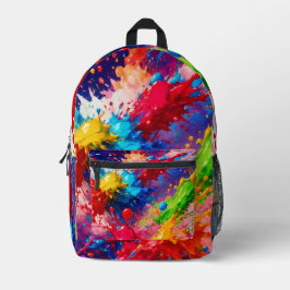 Mochila Impresa Diseño de salpicaduras de pintura húmeda colorida