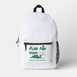 Mochila Impresa Diseño de surf Ride the Wave
