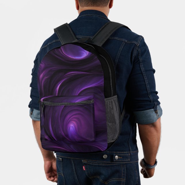 Mochila Impresa Diseño de Swirl Oscuro Púrpura (Insitu (Modelo))